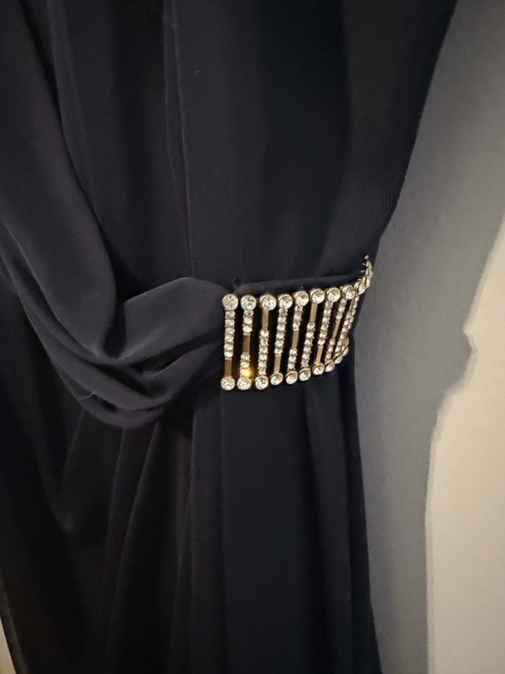 Elegant navy blue One-Shoulder Evening Dress - Picture 2 of 4